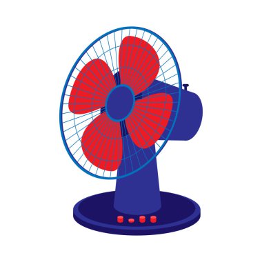 Elektrik fan vektör illüstrasyonu beyaz arkaplanda izole edildi