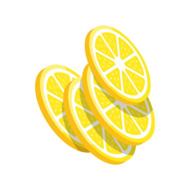 Limon sarısı dilimlenmiş limon dilimleri illüstrasyon narenciye dilimleri taze limon turunçgilleri