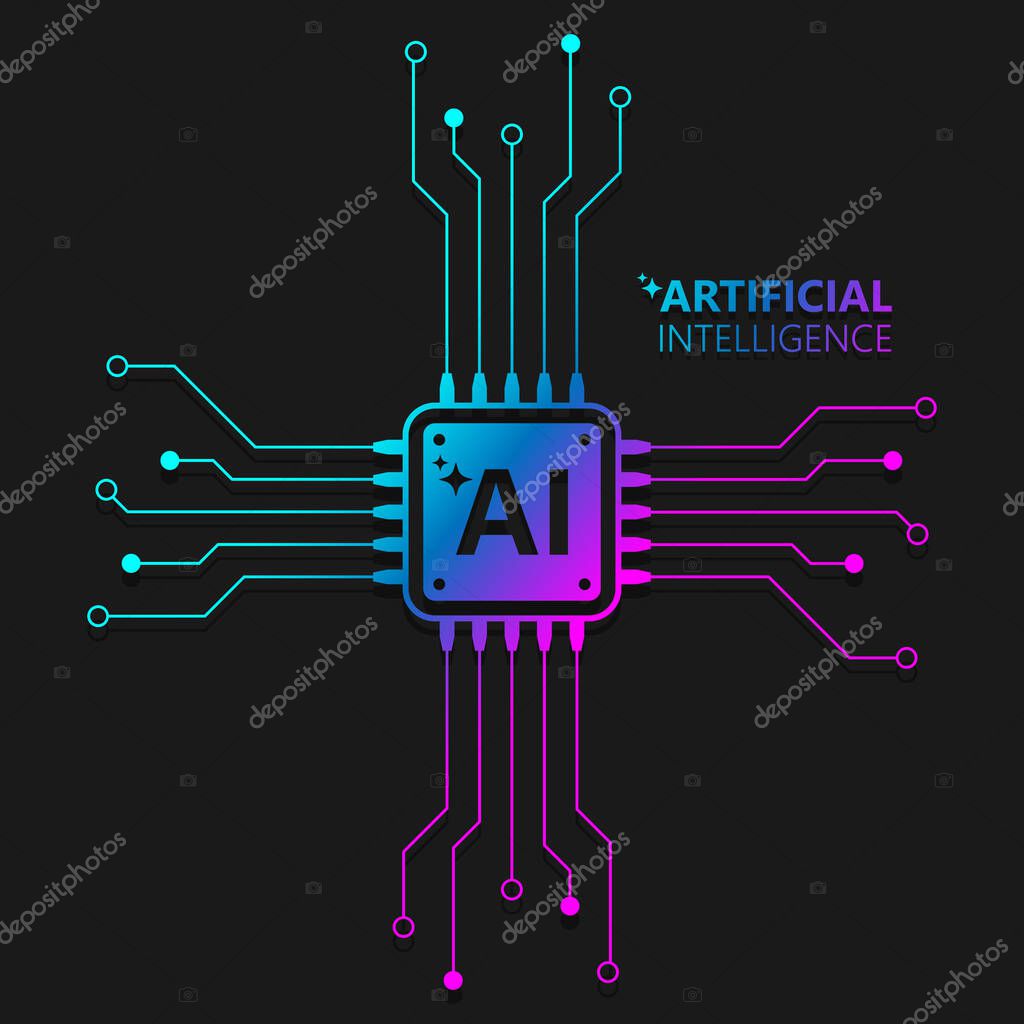 Generate AI, Artificial Intelligence Logo. Ai logo Concept. Vector symbol