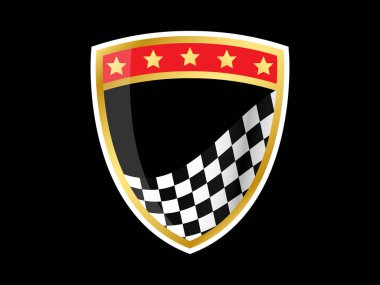 Logo Yarış Takımı Kalkan Yarış Sanatı Çizim Vektörü