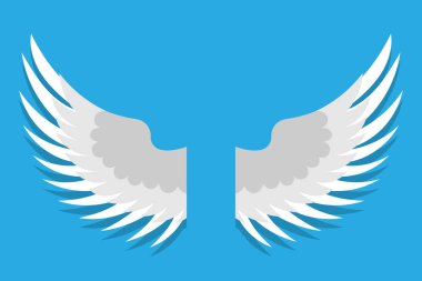 Şeffaf arkaplanda kanat simgesi. Çizgi tarzı. Melek kanatları ikon vektörü ayarlandı. Kartal, kuş, heraldik, uçan, şahin, anka kuşu, şahin logosu