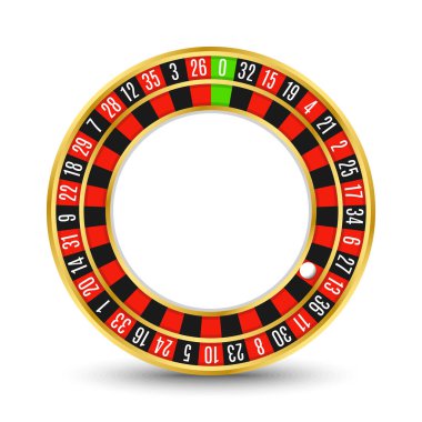 Altın kumarhane ruleti, beyaz zemin üzerinde numaralar ve hücreler olan altın ışıklar, ışıltılar, parıltılar, parıltılar. Kumarhane, oyun tasarımı, reklamcılık için vektör illüstrasyonu
