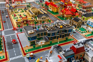 Arad Arad Romanya 05 22 2025 Büyük Lego şehir fuarı