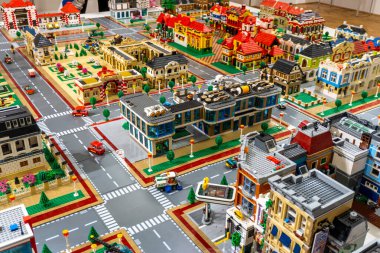 Arad Arad Romanya 05 22 2025 Büyük Lego şehir fuarı