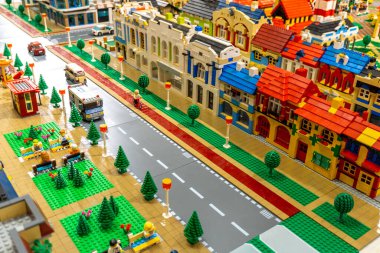 Arad Arad Romanya 05 22 2025 Büyük Lego şehir fuarı
