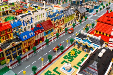 Arad Arad Romanya 05 22 2025 Büyük Lego şehir fuarı