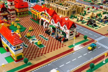 Arad Arad Romanya 05 22 2025 Büyük Lego şehir fuarı