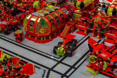 Arad Arad Romanya 05 22 2025 Büyük Lego şehir fuarı