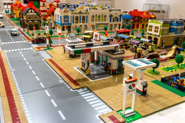 Arad Arad Romanya 05 22 2025 Büyük Lego şehir fuarı