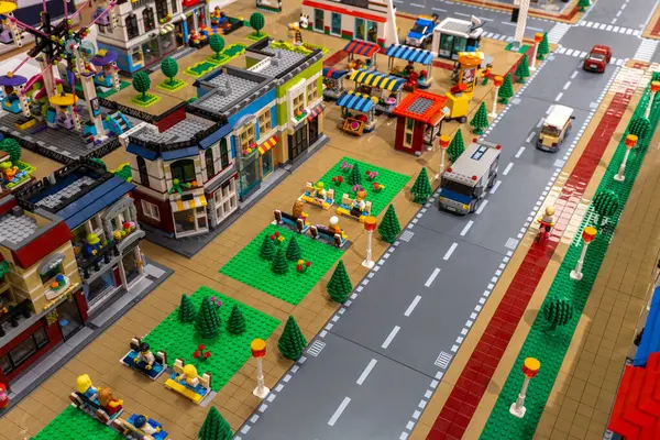 Arad Arad Romanya 05 22 2025 Büyük Lego şehir fuarı
