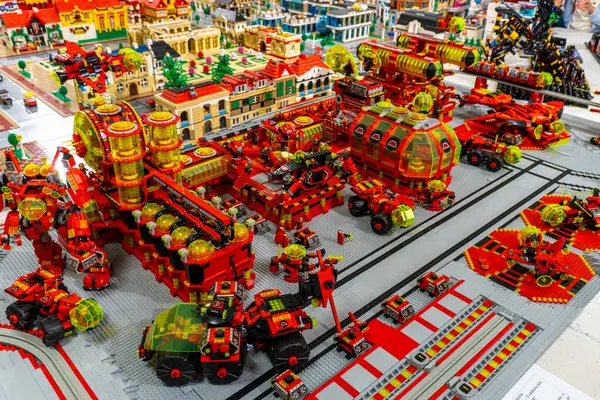 Arad Arad Romanya 05 22 2025 Büyük Lego şehir fuarı