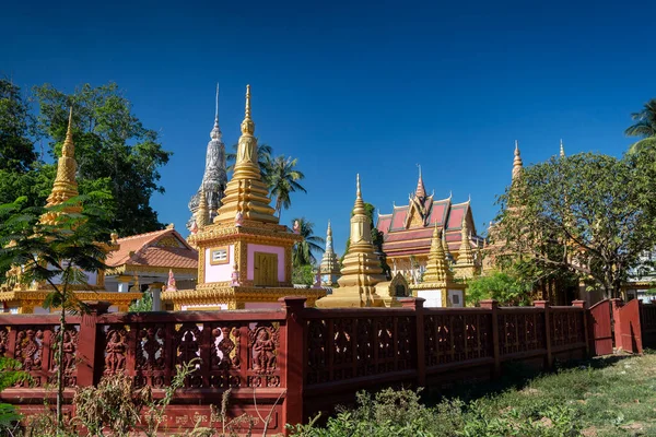 Buddhistische Tempelpagode Außen Chhlong Bei Kratie Kambodscha — Stockfoto