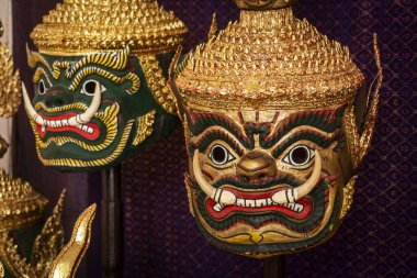 farklı geleneksel Lakhon Khol Khmer Maskeleri Kamboçya 'da sergileniyor
