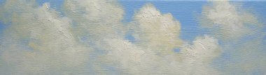 Yağlı boya resimler manzara, gökyüzü, bulutlu arka plan