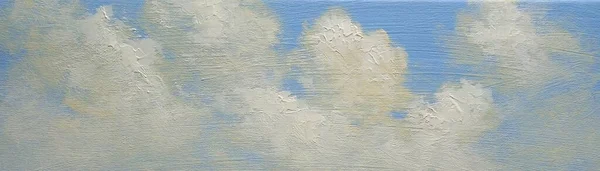 Ölgemälde Landschaft Himmel Hintergrund Mit Wolken — Stockfoto