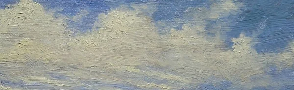 Pinturas Óleo Paisaje Cielo Fondo Con Nubes —  Fotos de Stock