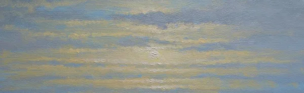Pinturas Óleo Paisagem Céu Fundo Com Nuvens — Fotografia de Stock