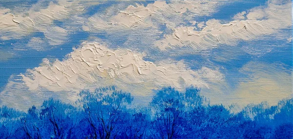 油絵の風景 雲と背景 — ストック写真