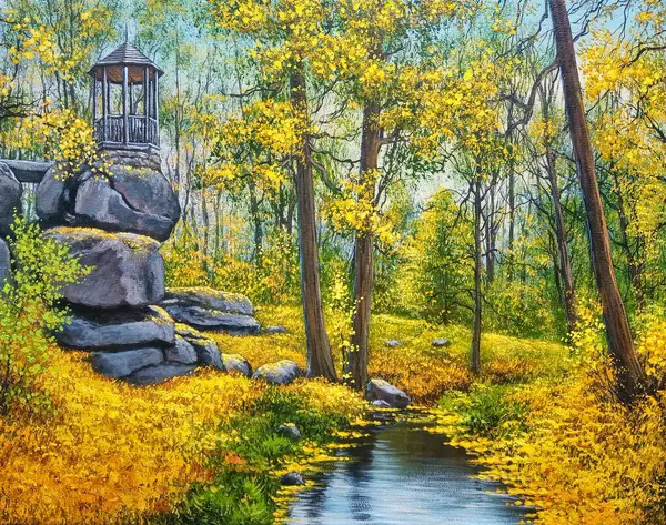 Украина Умань Национальный Дендрологический Парк Софиевка Изобразительное Искусство Пейзажи Осень Стоковая Картинка