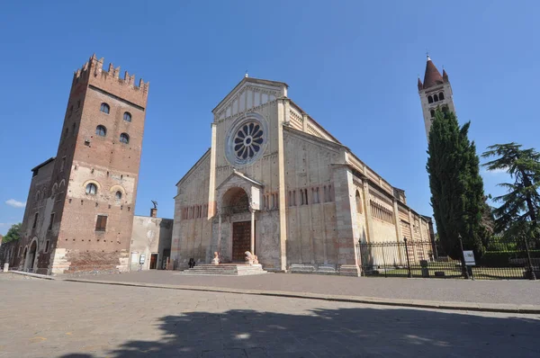 意大利维罗纳San Zeno Aka San Zeno Maggiore或San Zenone大教堂 — 图库照片