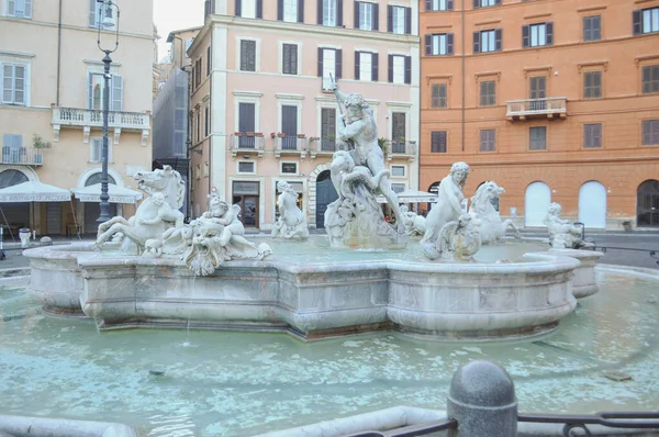 Rome Italy Circa August 2020 Fontana Del Nettuno Translation Fountain — Stock Photo, Image