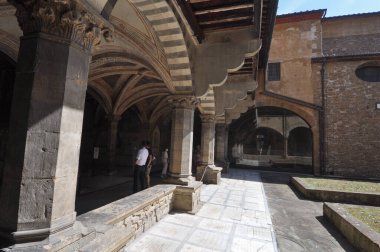 FLORENCE, İtalya - 09 AĞUSTOS 2021: Firenze Santa Maria Novella Kilisesi