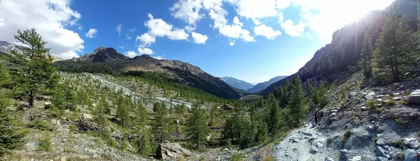 Veduta Delle Montagne Della Valle Ayas Valle Aosta — Foto Stock