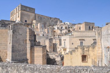 Sassi di Matera antik mağara evleri Matera, İtalya