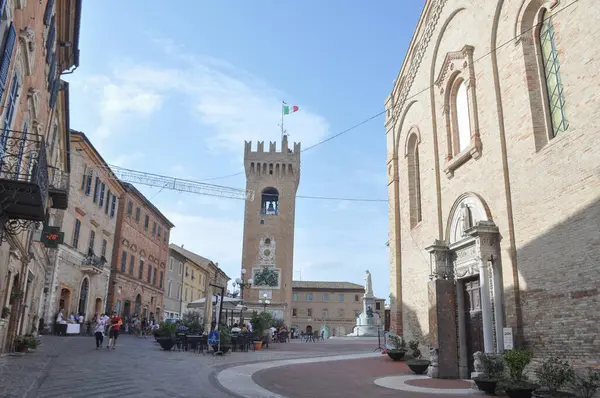Recanati Italy August 2020 Вид Місто — стокове фото