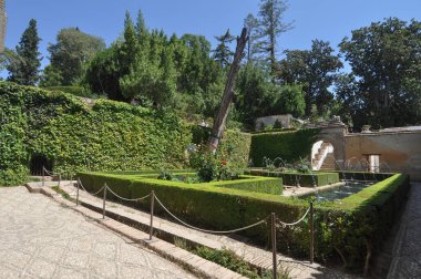 GANADA, İSPAN - 23 Ağustos 2023 Generalife Palace Gardens