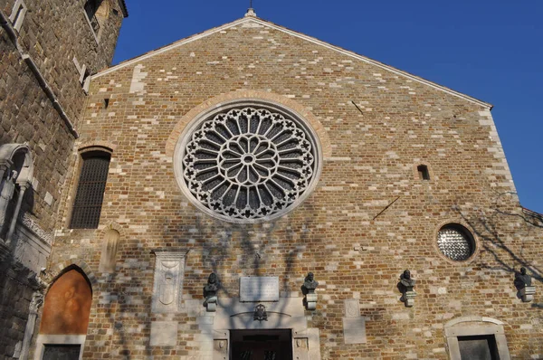 stock image Cathedral church of San Giusto Martire translation Saint Just Martyr in Trieste, Italy