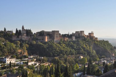 Granada, İspanya 'daki Alhambra kalesi ve sarayı