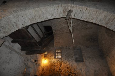 GRADARA, İtalya - 17 Nisan 2023 Castello di Gradara Şatosu