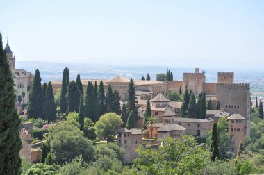 Granada, İspanya 'daki Alhambra kalesi ve sarayı