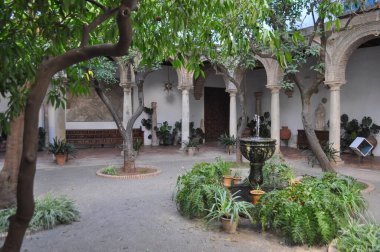 CORDOBA, İSPAN - 22 AĞUSTOS 2023 Palacio de Viana saray terası