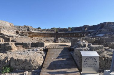 Baelo Claudia ancient roman town archeological site in Bolonia, Spain clipart