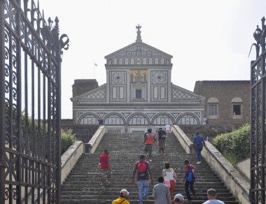 FLORENCE, ITALY - AUGUST 10, 2021: Firenze Santa Maria Novella church clipart