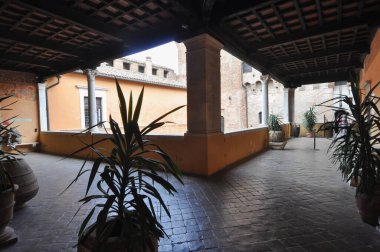 GRADARA, İtalya - 17 Nisan 2023 Castello di Gradara Şatosu