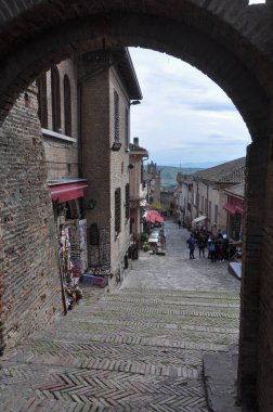 GRADARA, İtalya - 17 Nisan 2023 Castello di Gradara Şatosu