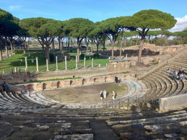 OSTIA, ITALY - DECEMBER 29, 2022: Ostia antica archeological park clipart