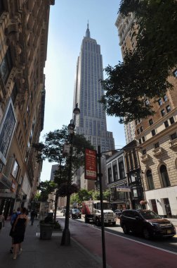 NEW YORK, ABD - 11 Temmuz 2022 Empire State Builing gökdeleni
