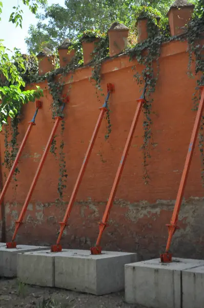 stock image structural wall stabilization against risk of falling