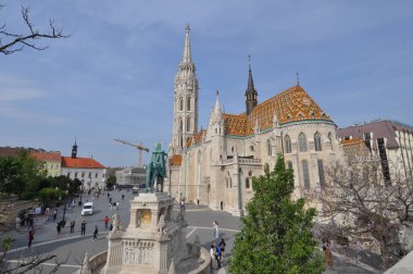 BUDAPEST, HUNGARY - 11 Nisan 2024: Matthias Varsayım Kilisesi