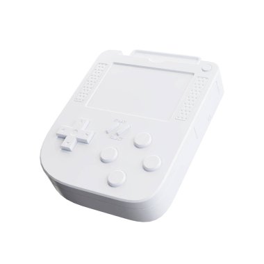Soyut Arcade Old School Joypad, Gamepad veya oyun konsolu beyaz arka planda. 3d Hazırlama 