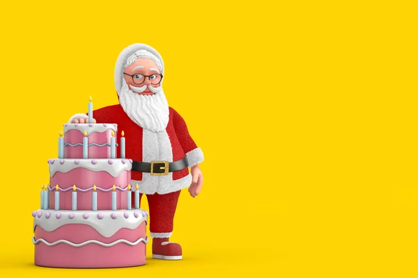 Γελοιογραφία Χαρούμενη Santa Claus Granpa Γενέθλια Cartoon Επιδόρπιο Tiert Κέικ — Φωτογραφία Αρχείου