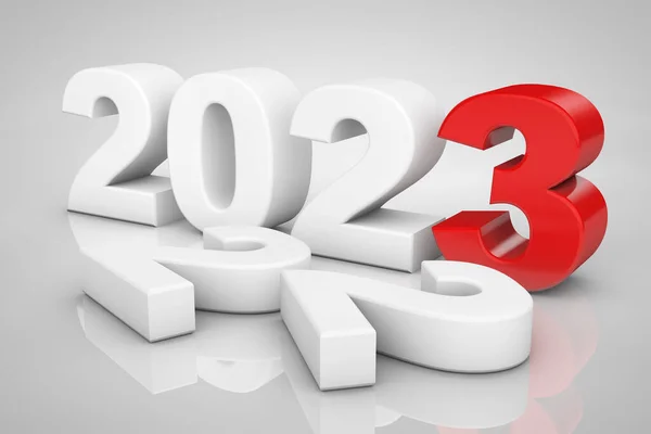 Nový Rok 2023 Přihlaste Šedém Pozadí Vykreslování — Stock fotografie