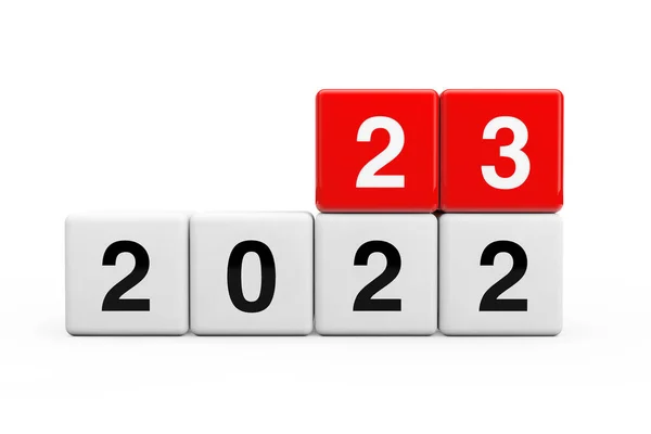 Blokkok Átmenet 2022 2023 Fehér Alapon Kiolvasztás — Stock Fotó