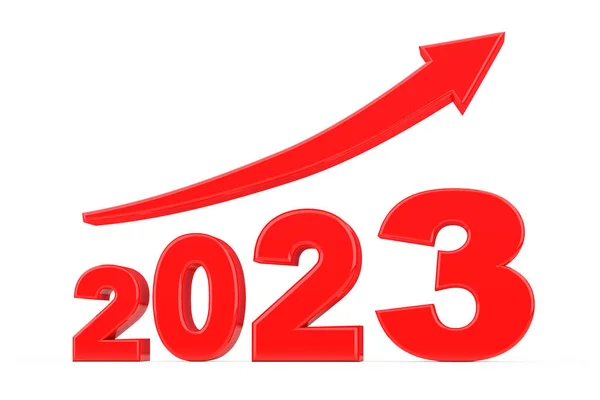Progress Arrow New 2023 Jaar Teken Een Witte Achtergrond Rendering — Stockfoto