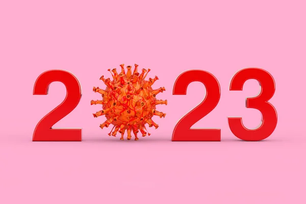 2023 Anno Con Zero Simbolo Come Covid Corona Virus Batteri — Foto Stock