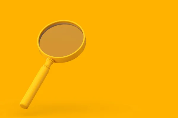 ビジネス検索と分析の概念 黄色の拡大鏡ルーペツールを黄色の背景で検索します 3Dレンダリング — ストック写真